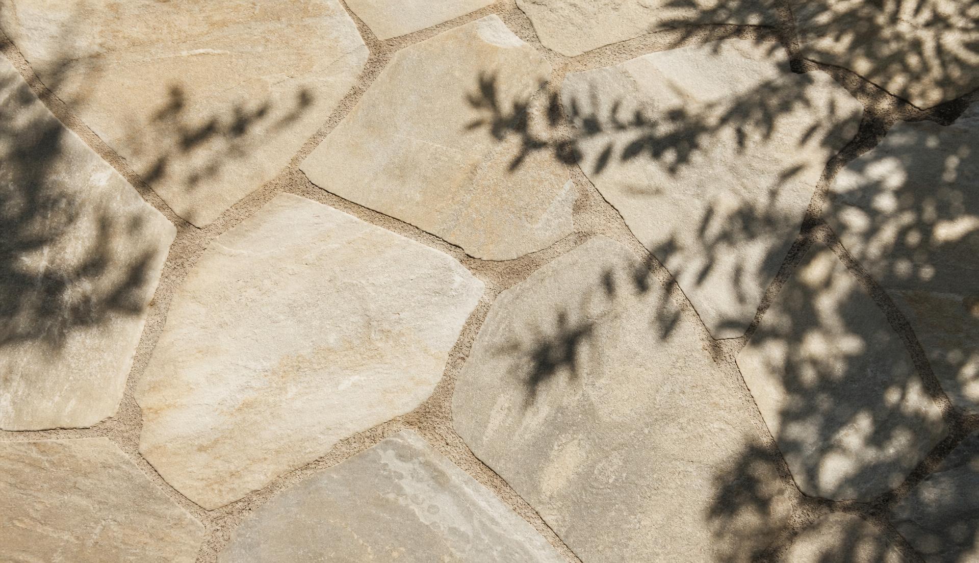 Natural stone retaining wall and architectural sandstone paving, Bangalow
